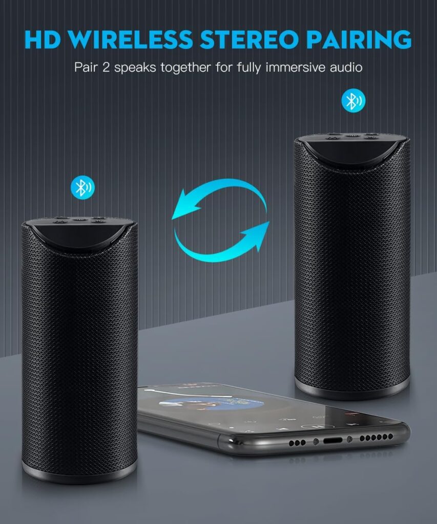 Bluetooth Speakers,Active Extra Bass,Portable Wireless Speaker with HD Sound, for Home/Party/Outdoor/Beach, Electronic Gadgets, Birthday Gift (Black) GT1