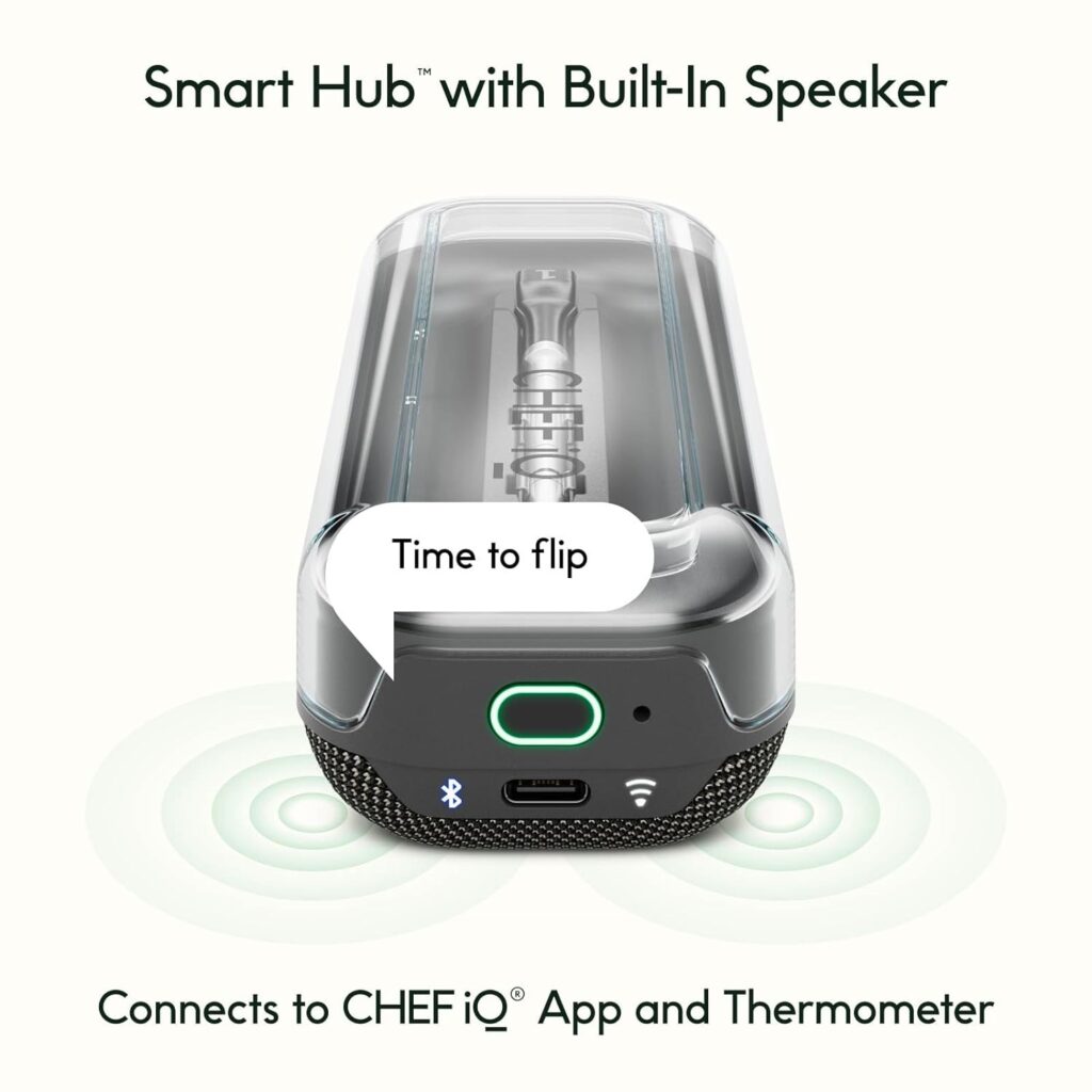 CHEF iQ Smart Wireless Meat Thermometer with Ultra-Thin Probe, Unlimited Range Bluetooth Meat Thermometer, Digital Food Thermometer for Remote Monitoring of BBQ Grill, Oven, Smoker, Air Fryer