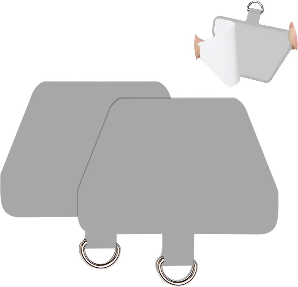 COCASES 2 Pack Phone Tether Tab, Phone Strap Replacement Part for Smartphone Safety Tether (Grey)