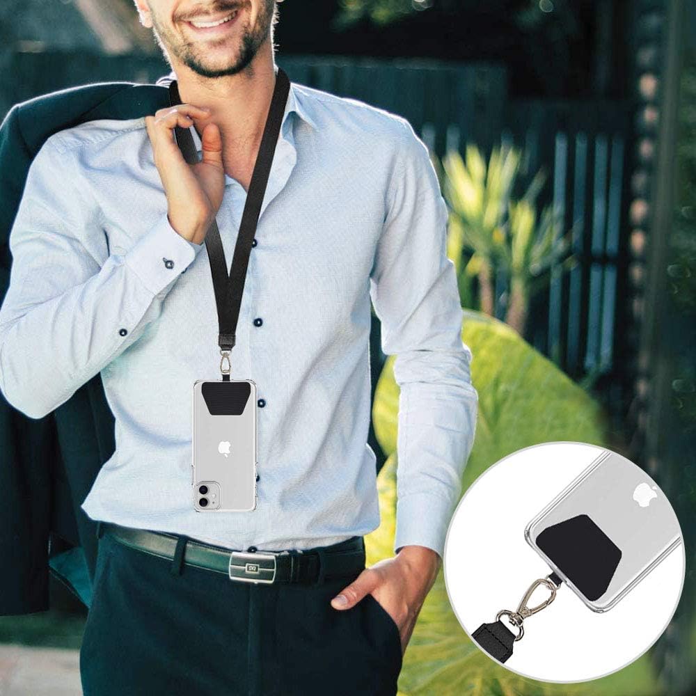 COCASES 2 Pack Phone Tether Tab, Phone Strap Replacement Part for Smartphone Safety Tether (Grey)