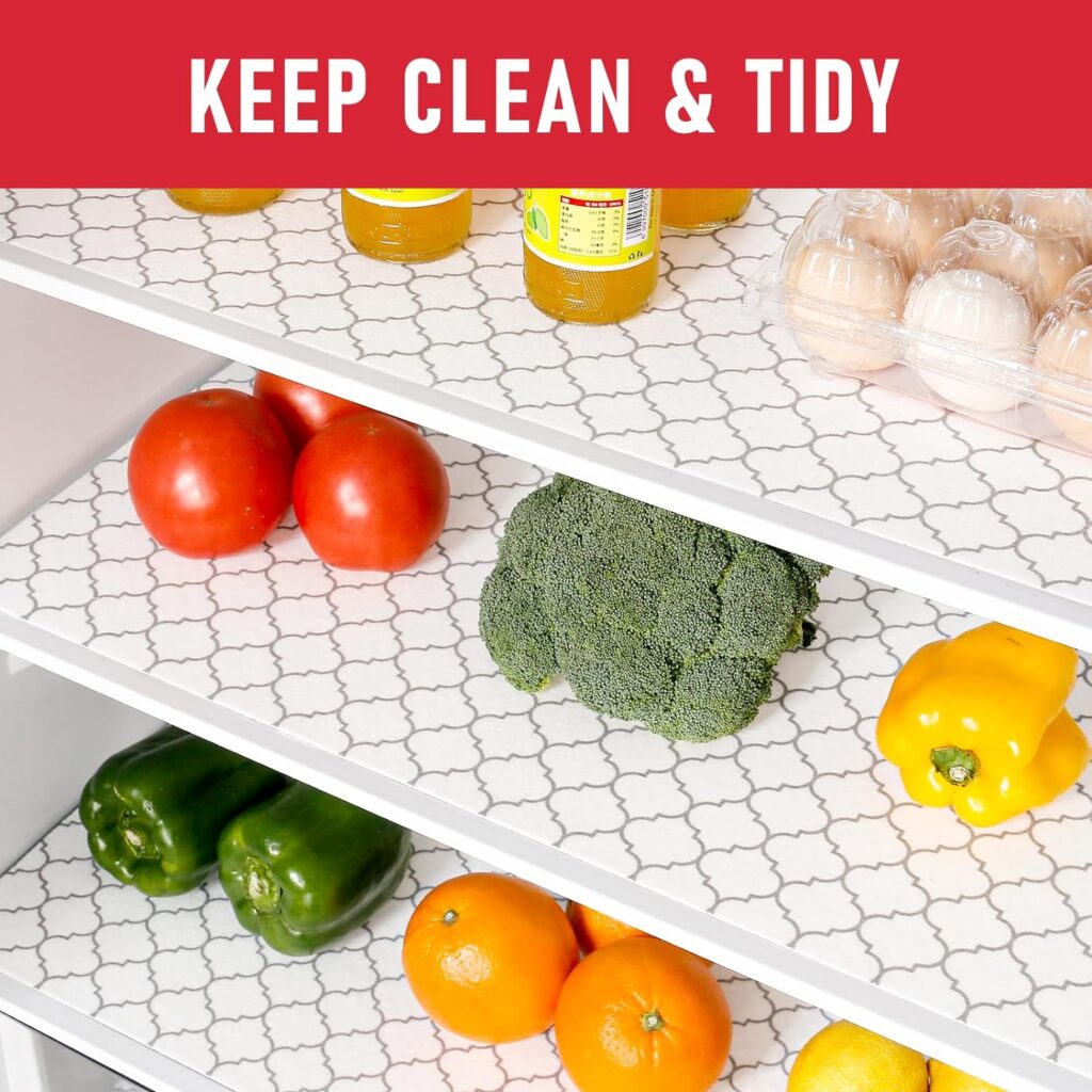 Cooyes 2 in 1 Fridge Liners  Fresh mats for Refrigerator Organizers and Storage, Absorbent Fridge Bin Liners, Home Kitchen Gadgets Accessories Organization Must Haves for Freezer Shelf Drawer Cabinet