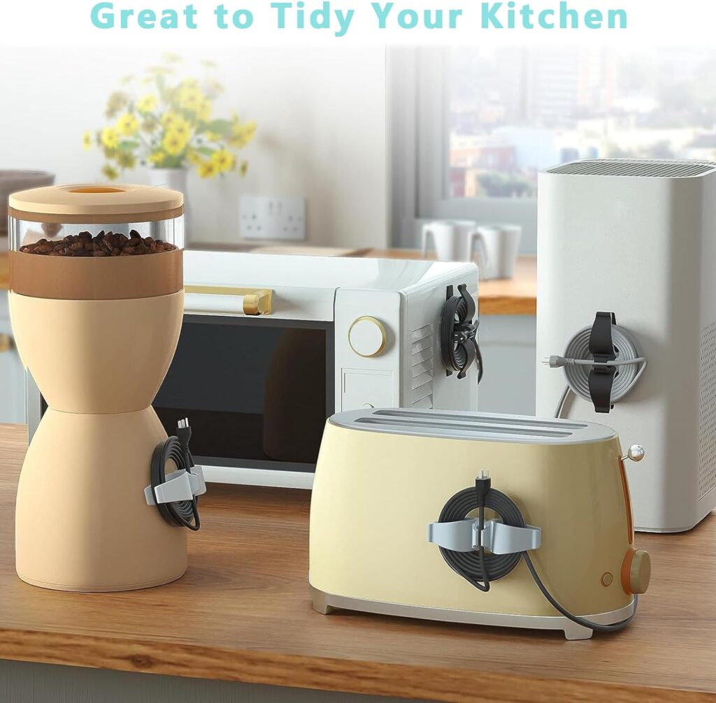 Cord Organizer for Kitchen Appliances,6Pcs Colourful Cord Winder Cord Keeper Cord Holder Wrappers Kitchen Gadgets for Appliances Self Stick on Mixer Coffee Maker Air Fryer Pressure Cooker Coaster