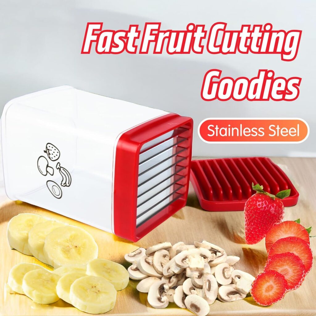 Cup Slicer,Fruit Slicer for Salad Quickly Making Egg Slicer With Stainless Steel, Strawberries Banana Cutter,Meat and Vegetable Slicing Kitchen Gadget(1 Pcs)…