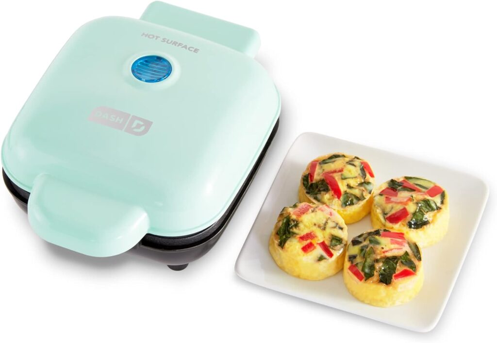 DASH Deluxe Sous Vide Style Egg Bite Maker with Silicone Molds for Breakfast Sandwiches, Healthy Snacks or Desserts, Keto  Paleo Friendly, (1 large, 4 mini) - Aqua
