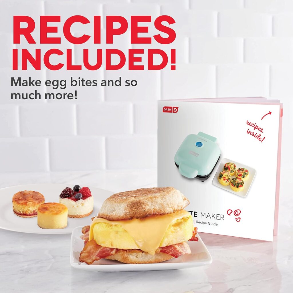 DASH Deluxe Sous Vide Style Egg Bite Maker with Silicone Molds for Breakfast Sandwiches, Healthy Snacks or Desserts, Keto  Paleo Friendly, (1 large, 4 mini) - Aqua