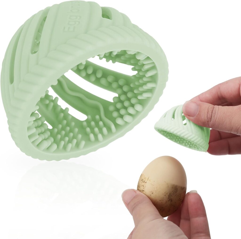 Egg Brush Cleaner: Egg Washer for Fresh Eggs Reusable Silicone Egg Scrubber Tool Multifunctional Egg Vegetable  Fruit Brush Veggie Scrubber Kitchen Cleaning Gadgets（Green）