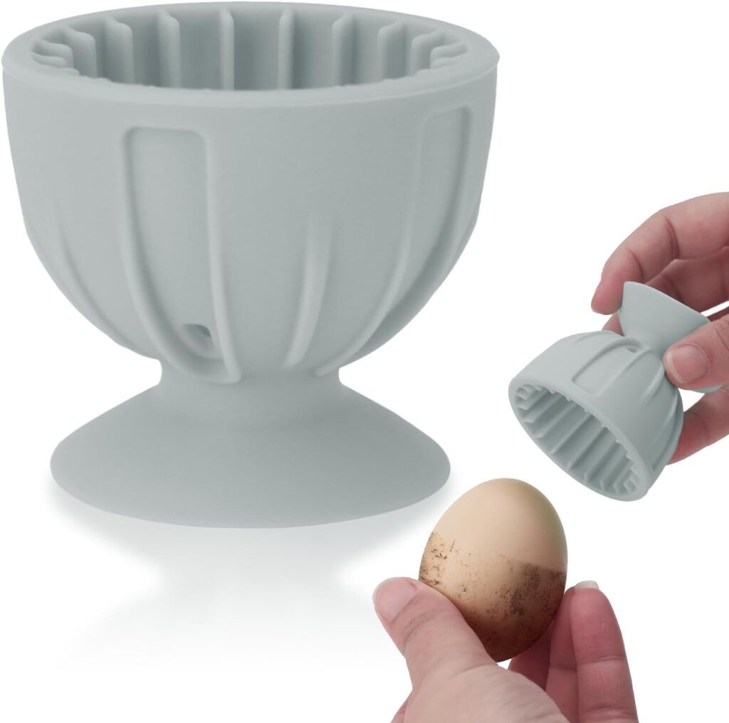 Egg Brush Cleaner: Egg Washer for Fresh Eggs Reusable Silicone Egg Scrubber Tool Multifunctional Egg Vegetable  Fruit Brush Veggie Scrubber Kitchen Cleaning Gadgets（Green）