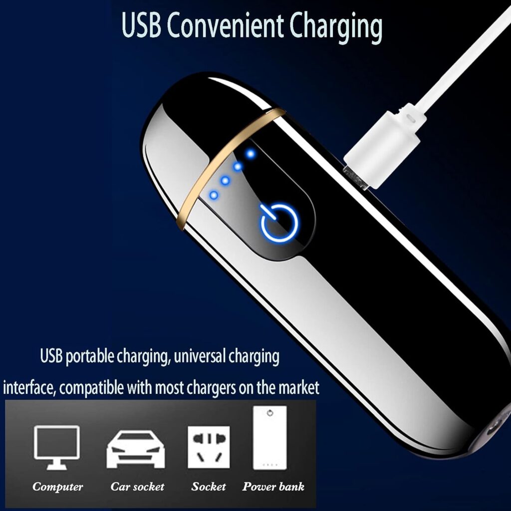 Electronic Lighter, Smart USB Rechargeable Lighter,Mini Electric Lighter Touch Ignition Windproof Flameless Lighter Plasma Lighter with Battery Indicator for Men Father Gifts (Dragon)