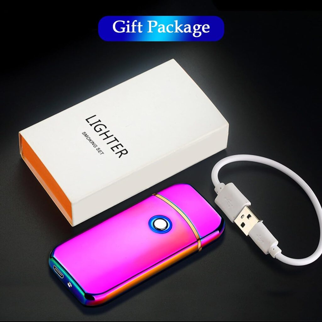 Electronic Lighter, Smart USB Rechargeable Lighter,Mini Electric Lighter Touch Ignition Windproof Flameless Lighter Plasma Lighter with Battery Indicator for Men Father Gifts (Dragon)