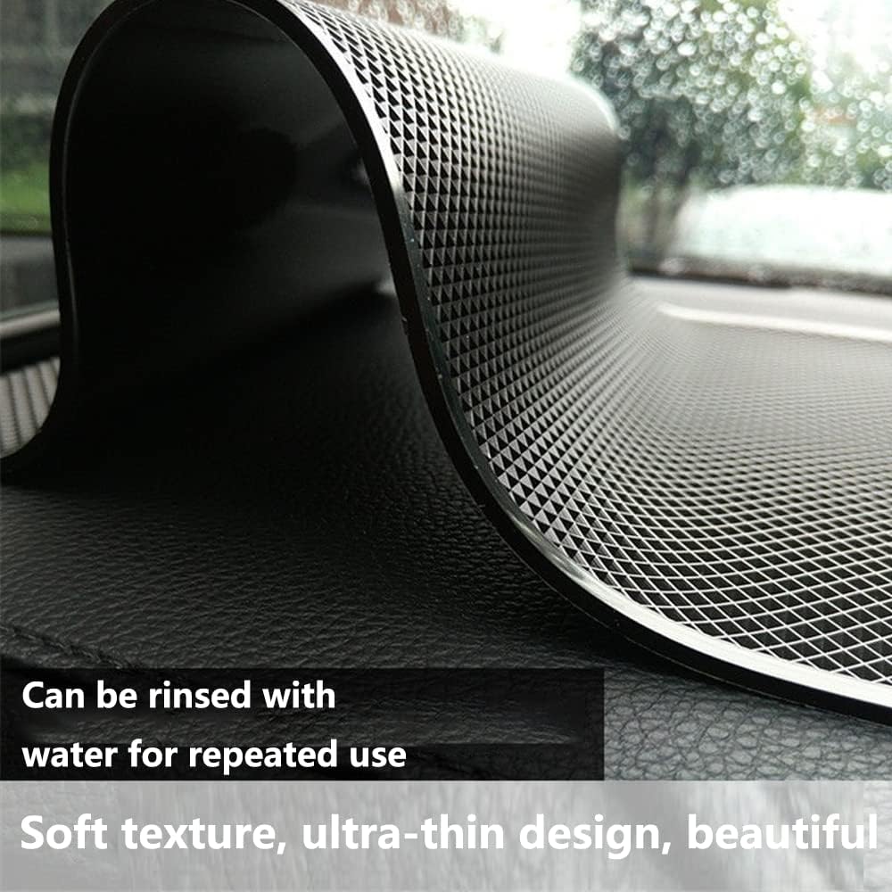 Extra Large  Thick Sticky Anti-Slip Pad for Car Dashboard, Universal Non-Slip Grip Cell Phones, Sunglasses, Keys, Decoration Gadgets Mat for Car/Home/Office (The Grid Model)