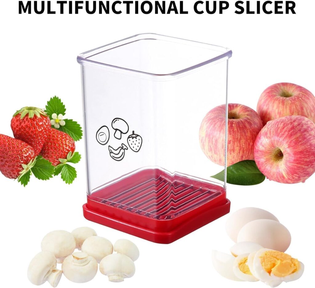 Fruit Slicer, Cup Slicer, Stainless Steel Fruit Slicer Cup Egg Slicer, Stainless Steel Strawberry Cutter, Kitchen Portable Slicing Tool Vegetable Cutting Kitchen Gadget