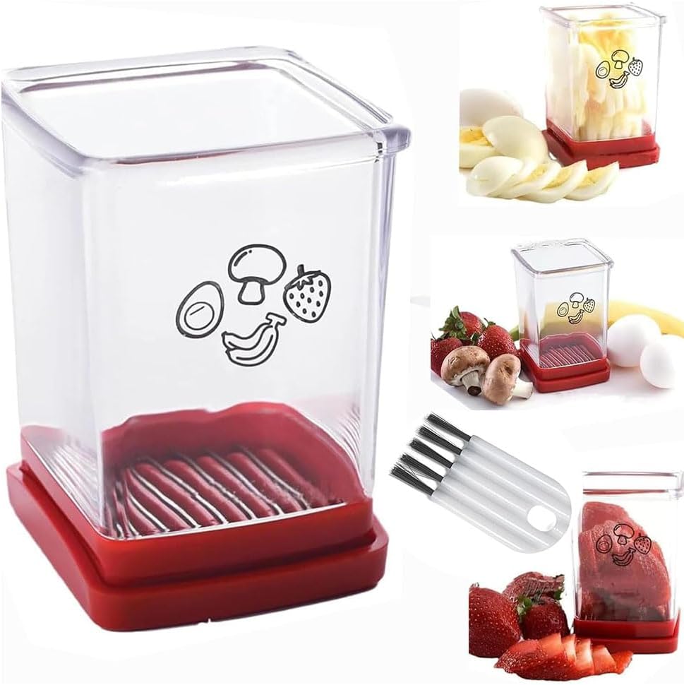 Fruit Slicer, Cup Slicer, Stainless Steel Fruit Slicer Cup Egg Slicer, Stainless Steel Strawberry Cutter, Kitchen Portable Slicing Tool Vegetable Cutting Kitchen Gadget