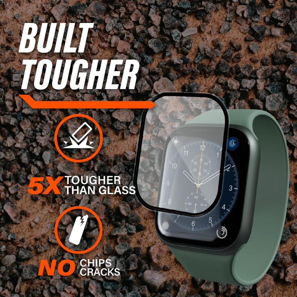 Gadget Guard Flex Pro-Active : Apple Watch 7/8/9 Compatible Screen Protector (2022) 41mm 2-Pack