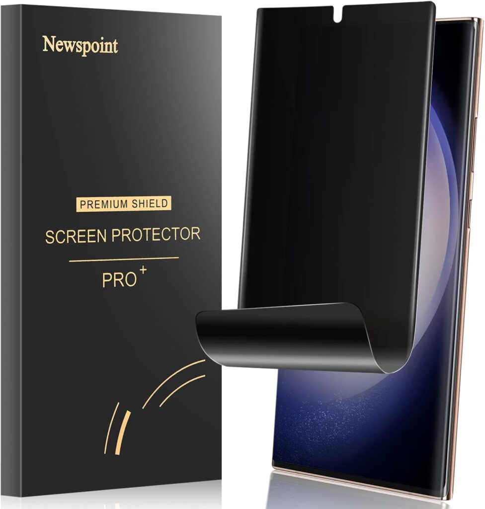 Galaxy S23 Ultra Privacy Screen Protector, [Case Friendly] [Support Fingerprint Unlock] Soft Film for Samsung Galaxy S23 Ultra 5G (6.8), Full Adhesive, Anti-Scratch, Touch Sensitive
