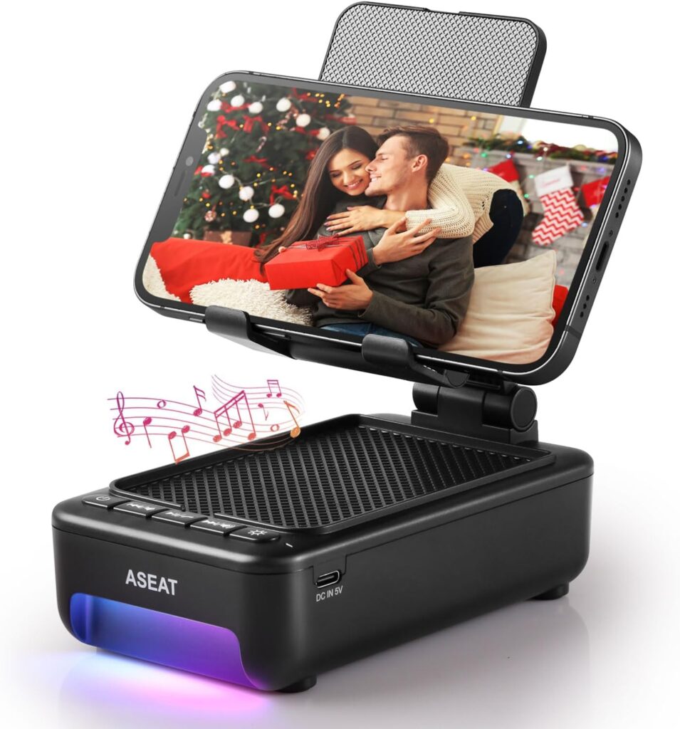 Gifts for Men Him, Cell Phone Stand with Bluetooth SpeakerLed Color Changing Light, Unique Gifts for Women Dad Her Husband, Birthday Gifts for Men