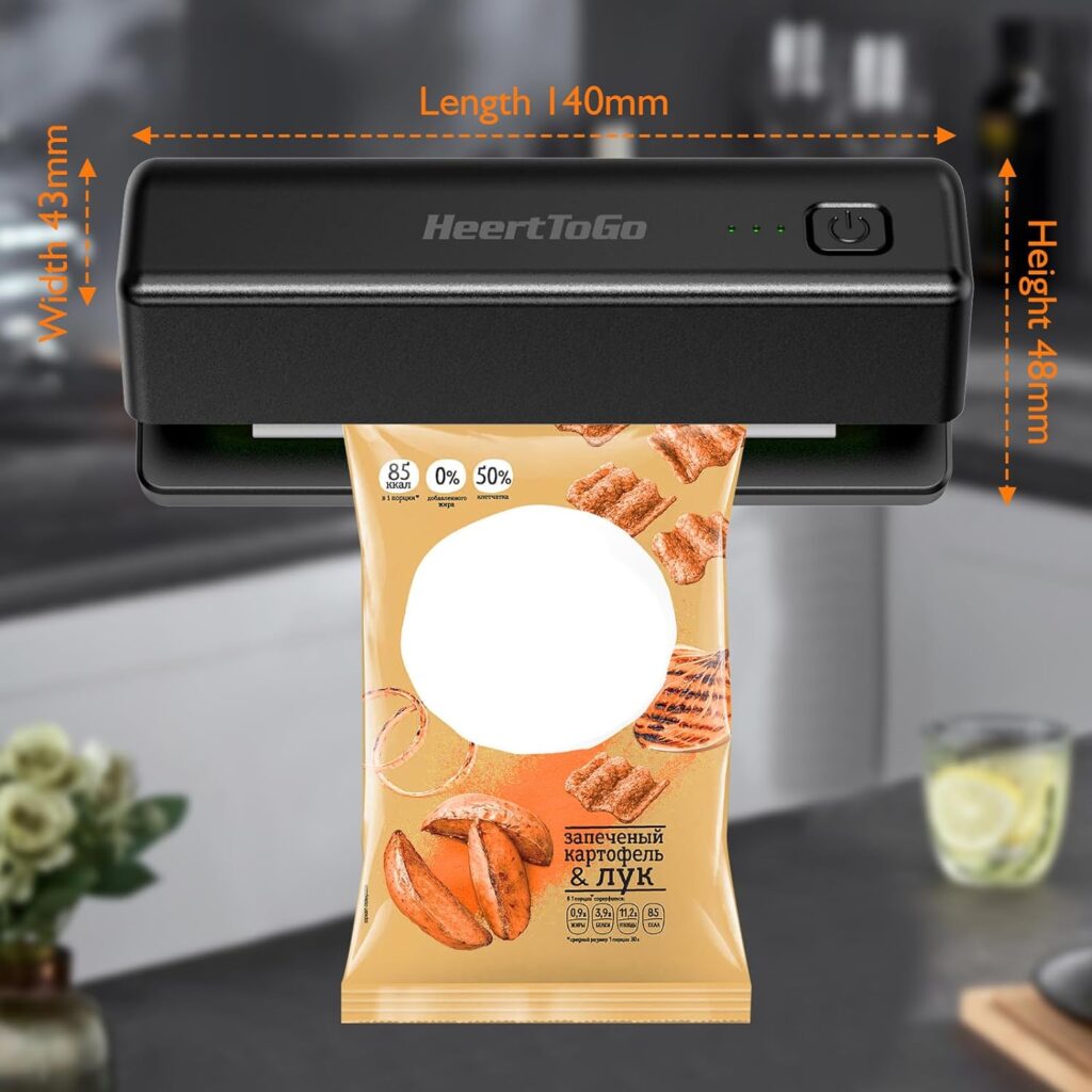 Heating Sealer, Mini Sealer Machine Rechargeable 3000mAh, Heating Quick Sealer for Food Bag, Chips and Snacks Bags Freshness, Portable item for Kitchen, Picnic, Gift for Family, Friends