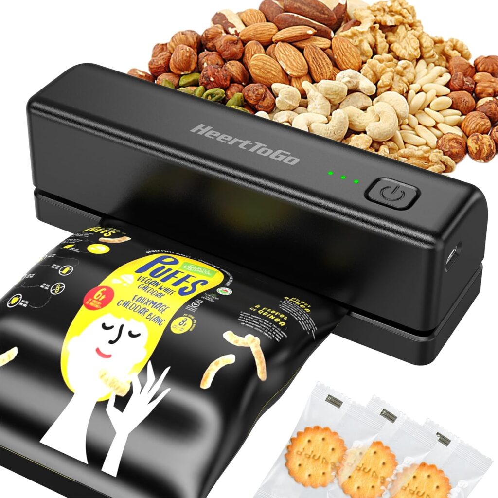 Heating Sealer, Mini Sealer Machine Rechargeable 3000mAh, Heating Quick Sealer for Food Bag, Chips and Snacks Bags Freshness, Portable item for Kitchen, Picnic, Gift for Family, Friends