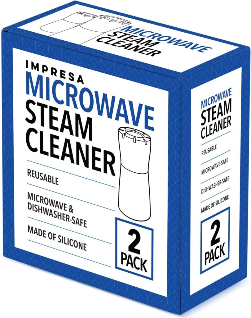 IMPRESA Over-the-Range [2 Pack] Blue Microwave Steam Cleaner for Quick Effortless Cleaning - Device to Make Your Spotless Just Add Vinegar and Water Rid of Grime Odor
