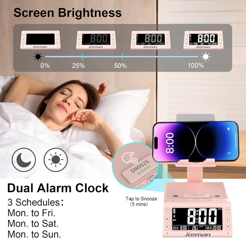 JTEMAN Gifts for Men Women,Cell Phone Stand with Wireless Bluetooth Speaker,Adjustable Cool Tech Kitchen Gadgets,Unique Birthday Gifts for Men,Women