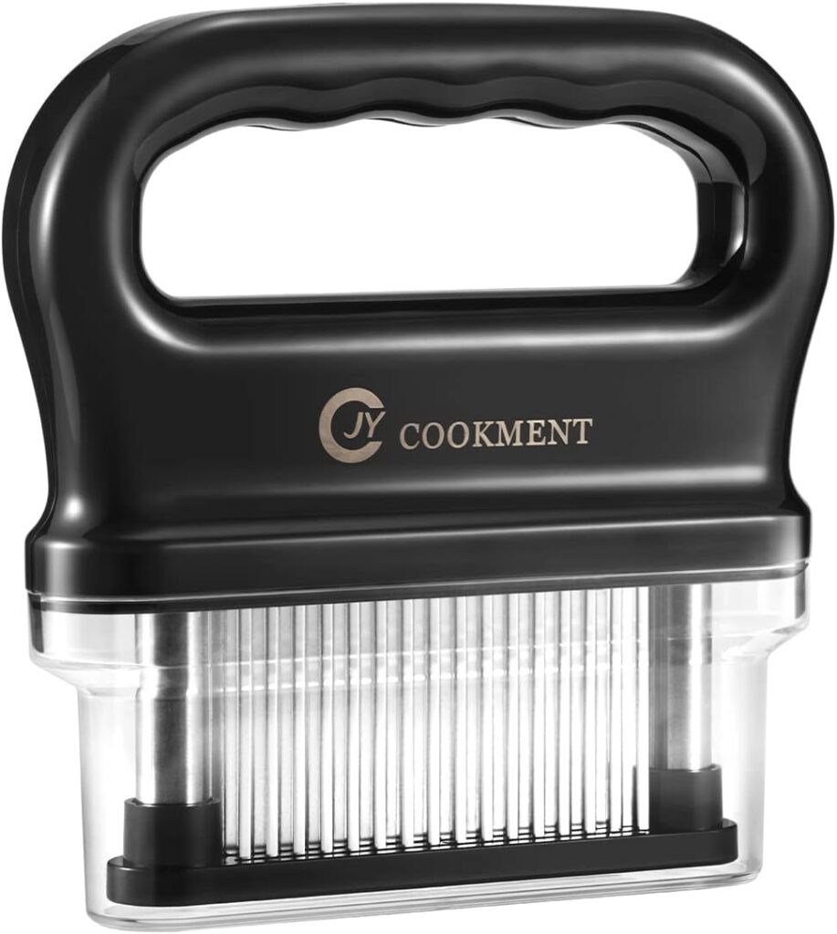 JY COOKMENT Meat Tenderizer Tool with 48 Stainless Steel Ultra Sharp Needle Blades, Detachable Kitchen Cooking Tool Best For Tenderizing, BBQ, Marinade