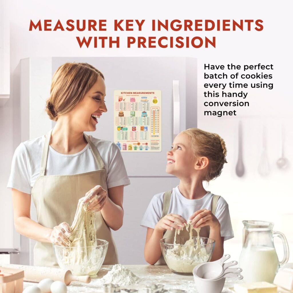 Kitchen Conversion Chart Magnet for Easier Cooking  Kitchen Baking - Vintage Kitchen Useful Gadgets - Cute Kitchen Accessories Gadgets - Cooking Accessories  Baking Accessories - Gifts for Bakers