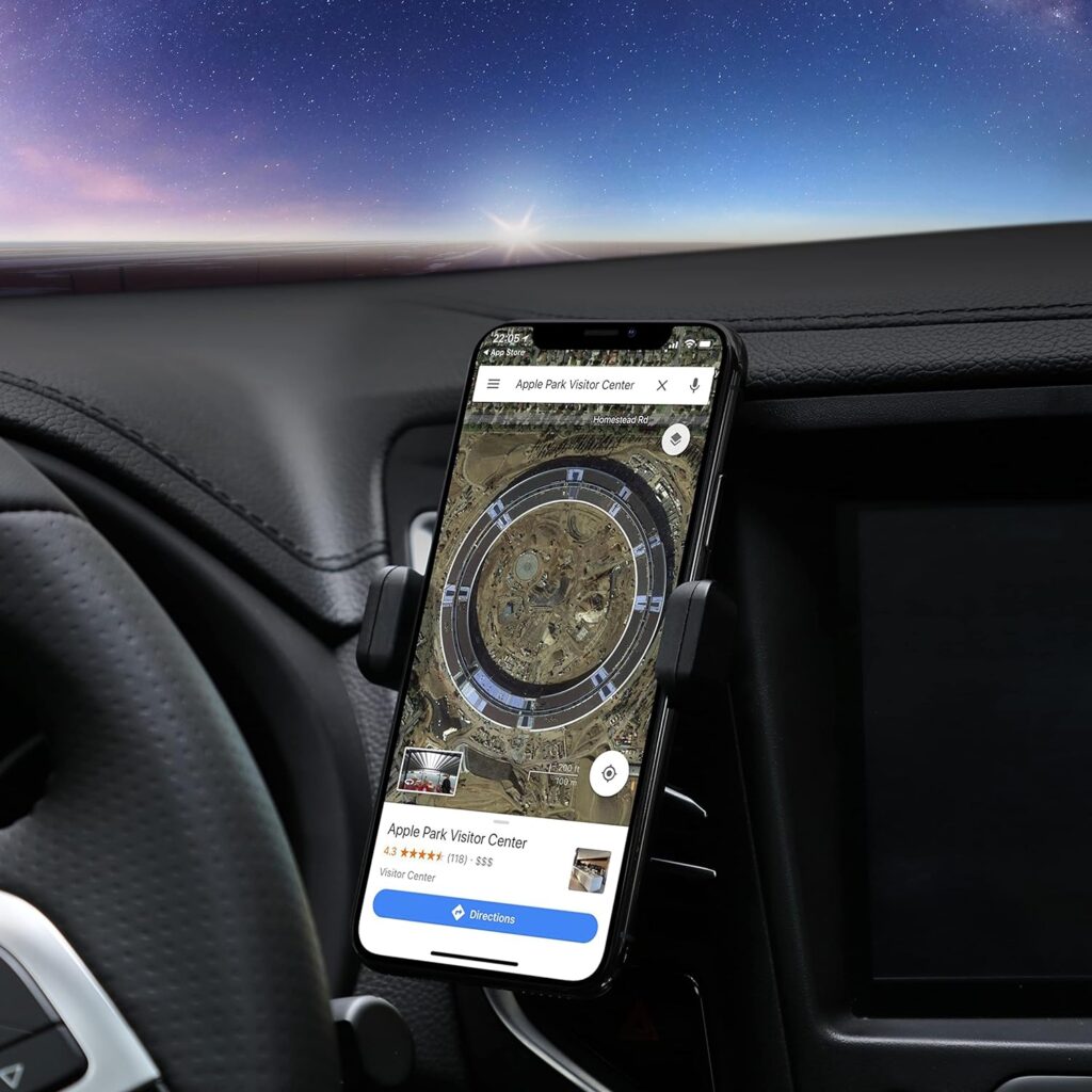 LAX Gadgets Car Vent Phone Mount - Universal Car Vent Phone Holder Rubber Clip Compatible with All Smartphones iPhone/Samsung/Nokia/LG/Sony/Huawei, Black