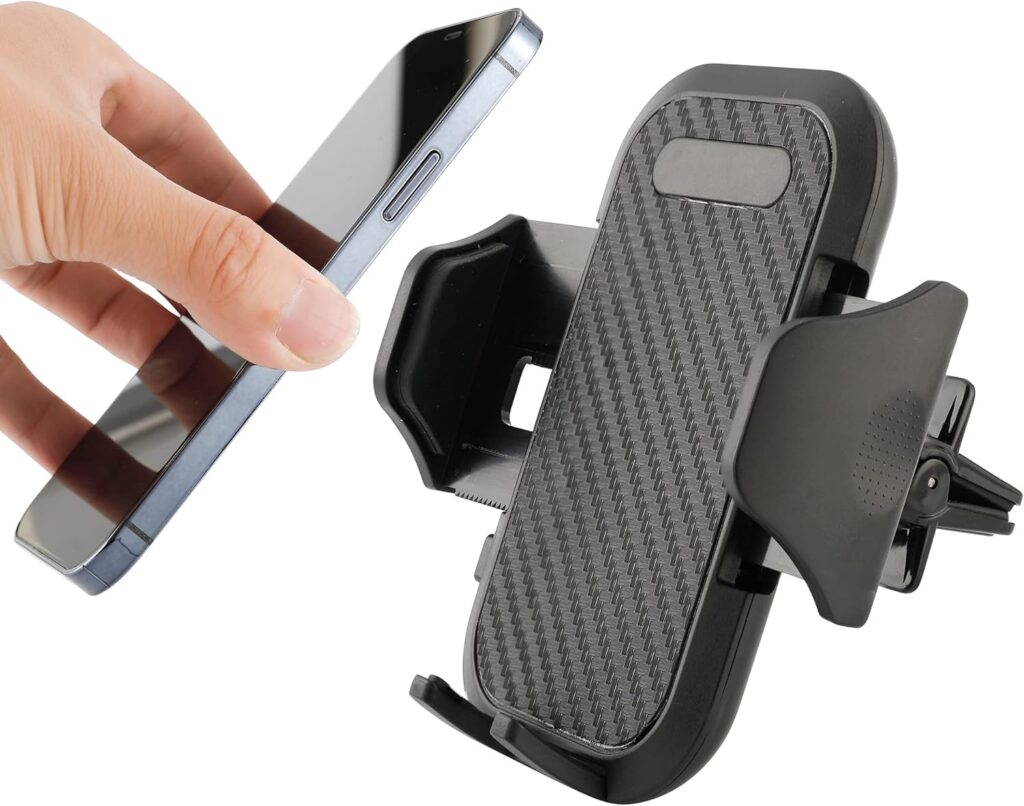 LAX Gadgets Cell Phone Holder Car, Phone Car Mount, Car Vent Phone Mount, Cradle-Type Phone Car Holder, Cellphone Holder for Car Vent, Car Mount with Air Vent Phone Clip, Phone Stand for Car