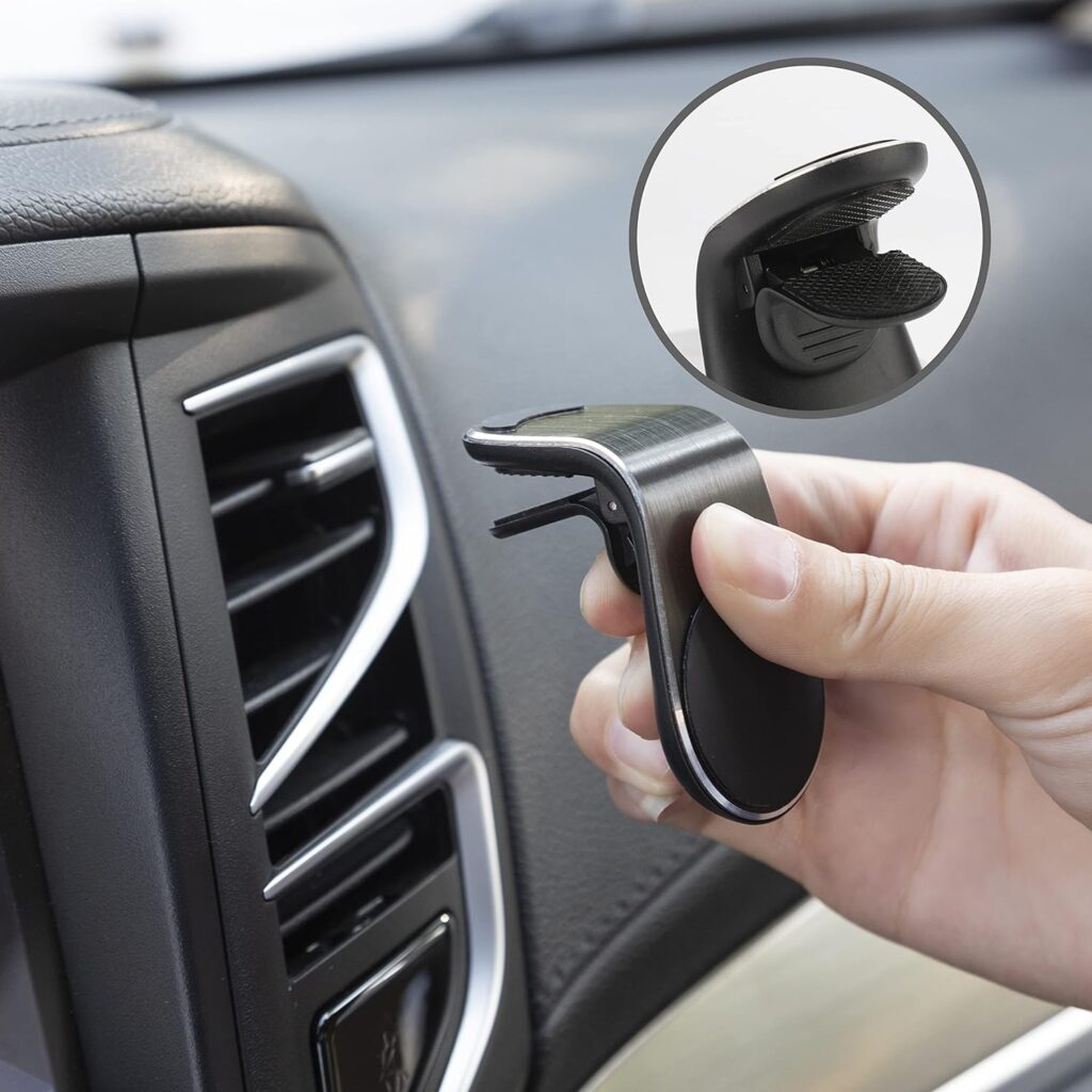 LAX Gadgets Magnetic Car Vent Phone Mount - Universal Car Vent Phone Holder Clip Compatible with All Smartphones iPhone/Samsung/Nokia/LG/Sony/Huawei, Black