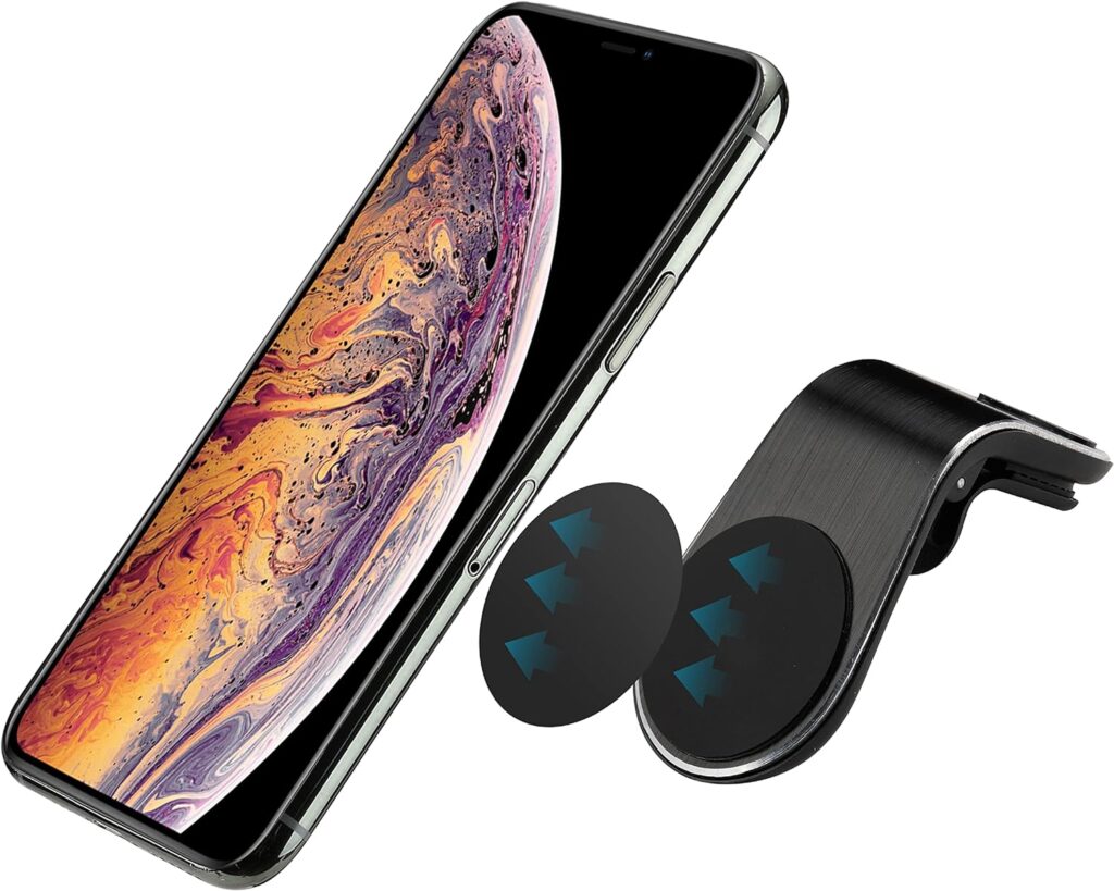LAX Gadgets Magnetic Car Vent Phone Mount - Universal Car Vent Phone Holder Clip Compatible with All Smartphones iPhone/Samsung/Nokia/LG/Sony/Huawei, Black