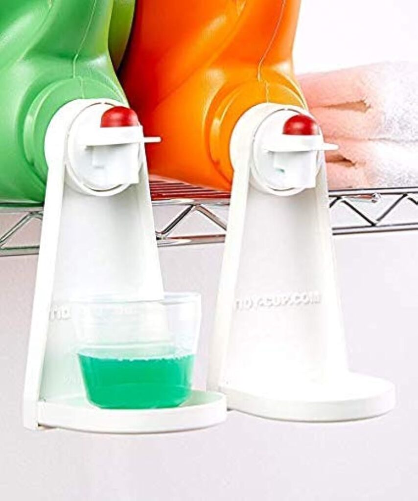Liquid laundry detergent and fabric softener gadget (Pack of Two), fits most economic sized bottles, no more drips or mess