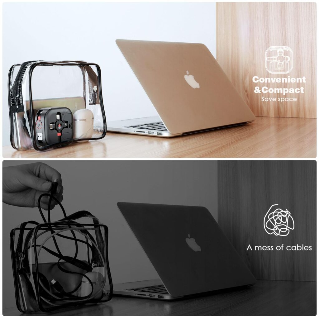 Multi Charging Cable,4.5A 4Ft/2Pack Multi Fast Charger Cable, Retractable USB Cable, 3 in 1 Multi Charge Sync Cable with Lightning/Type C/Micro USB Ports for Samsung Galaxy,iPhone,LG,PS,Tablets  More