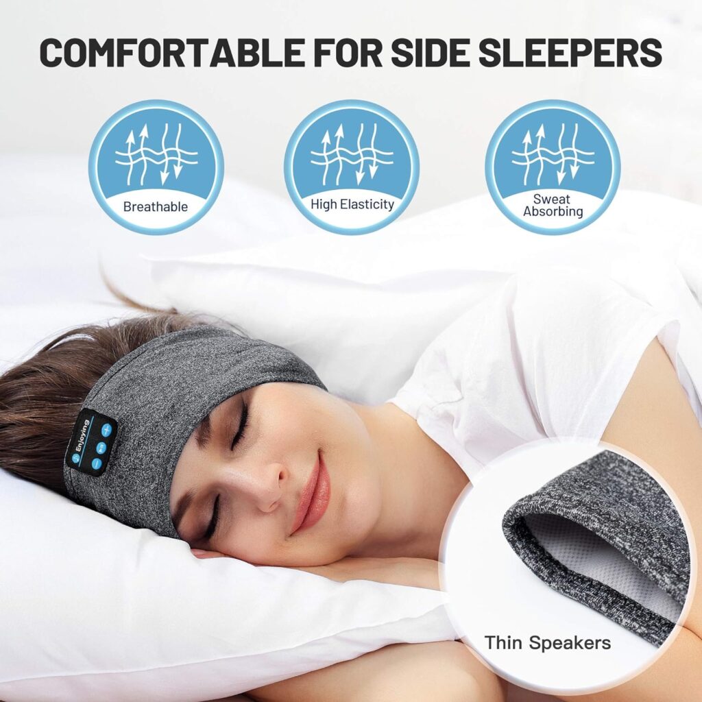 Navly Sleep Headphones Bluetooth Headband, Wireless Headband Headphones Headsets with Thin Speakers, Sleep Earbuds, Sleeping Headphones for Workout Running Yoga Sports Gift for Men Women