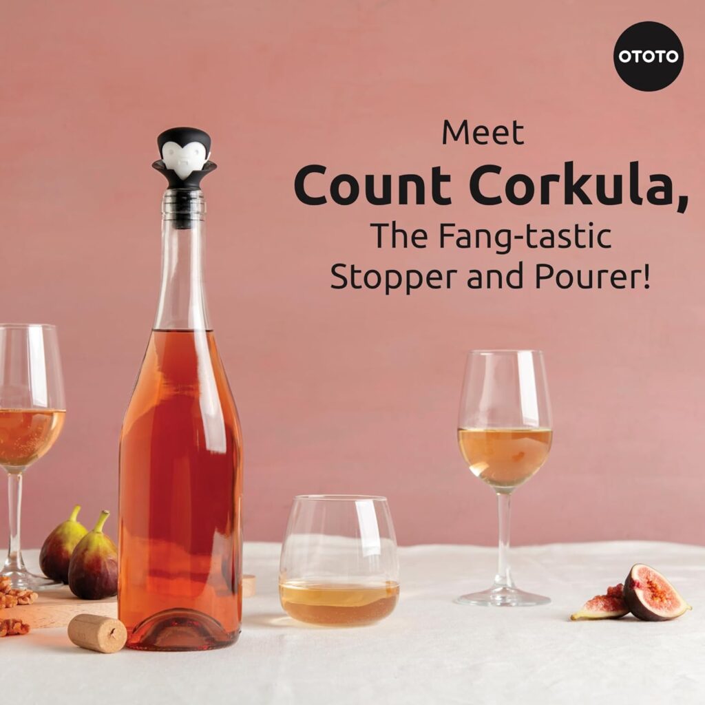 NEW!! Count Corkula by OTOTO - Gifts for Wine Lovers, Wine Bottle Stopper, Wine Accessories, Goth Accessories, Wine Corks Wine Stoppers for Wine Bottles, Wine Gifts, Fun Kitchen Gadgets