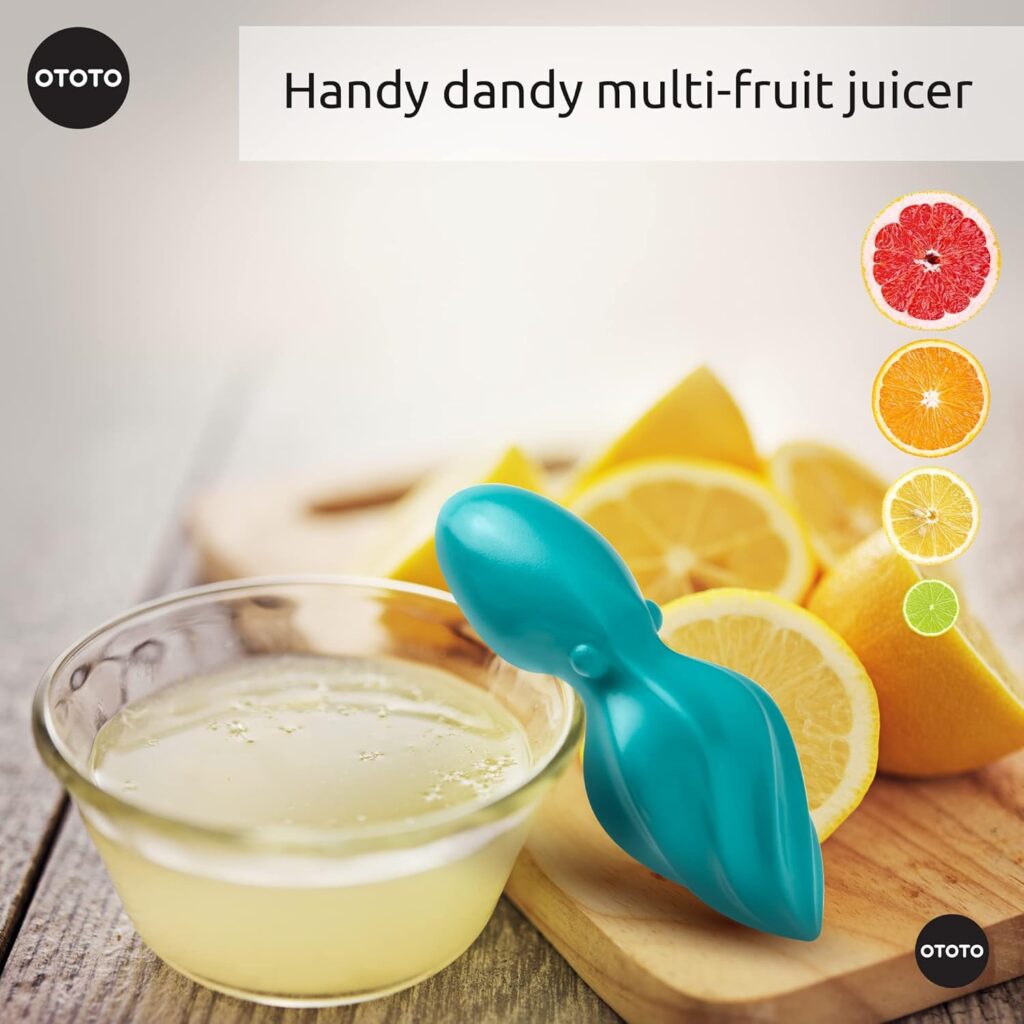 OCTO Lemon Juicer Hand by OTOTO - Easy to Hold Lemon Squeezer Manual for Lemon, Lime, Oranges - BPA Free, Dishwasher Safe Citrus Juicer Hand Press Manual - Fun Kitchen Gadgets  Tools