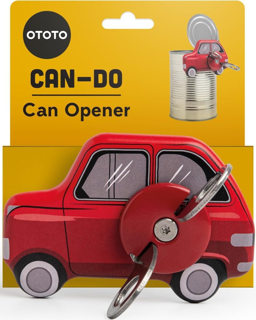 OTOTO Can Do Manual Can Opener - Handheld Can Opener Manual - Easy Grip  Durable Safety Can Opener - Fun Kitchen Gadgets Design, Kitchen Gifts - Small Easy Can Openers - Compact