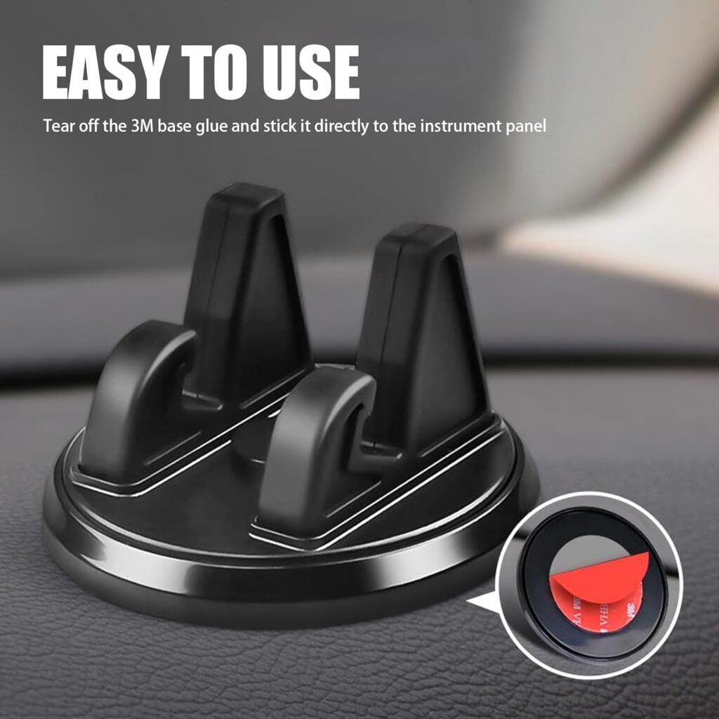 Pack-1 Car Dashboard Cell Phone Holder, 360 Degree Rotating Navigation Bracket, Phone Fixing Device, Automobile Interior Products, Universal for Most Cars, SUVs and Vans (Black)