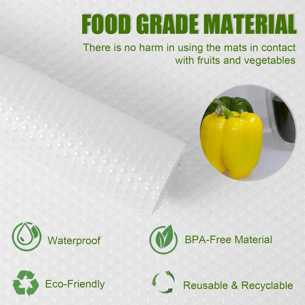 Refrigerator Liners, 12 x 17.7 Fridge Liner Washable Refrigerator Mats, Home Kitchen Gadgets Accessories Organization Must Haves for Freezer Glass Shelf Shelving Drawers Cupboard Cabinet - 7 Pack