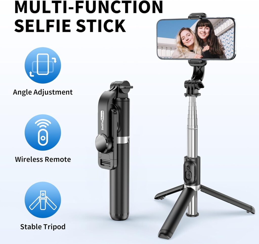 Selfie Stick Tripod, All in One Extendable  Portable Selfie Stick with Wireless Remote Compatible with iPhone 14 13 12 11 pro Xs Max Xr X 8 7, Galaxy Note10/S20/S10/OnePlus 9/9 PRO etc