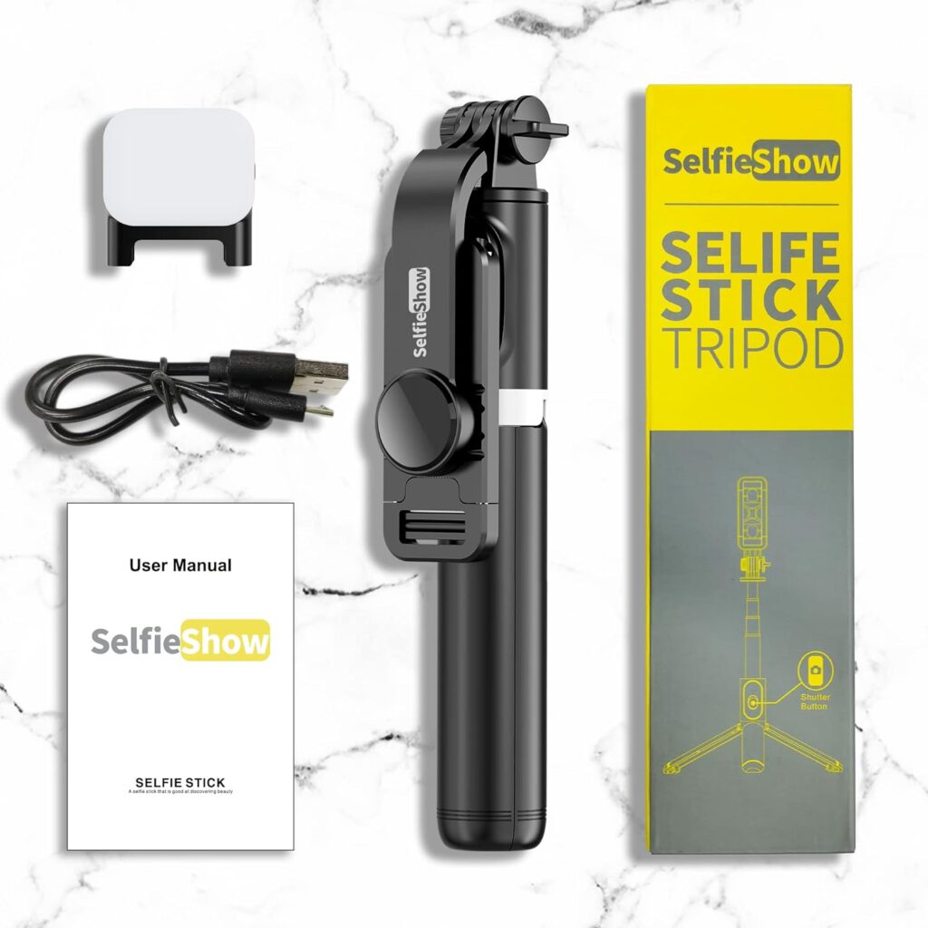 Selfie Stick Tripod, All in One Extendable  Portable Selfie Stick with Wireless Remote Compatible with iPhone 14 13 12 11 pro Xs Max Xr X 8 7, Galaxy Note10/S20/S10/OnePlus 9/9 PRO etc