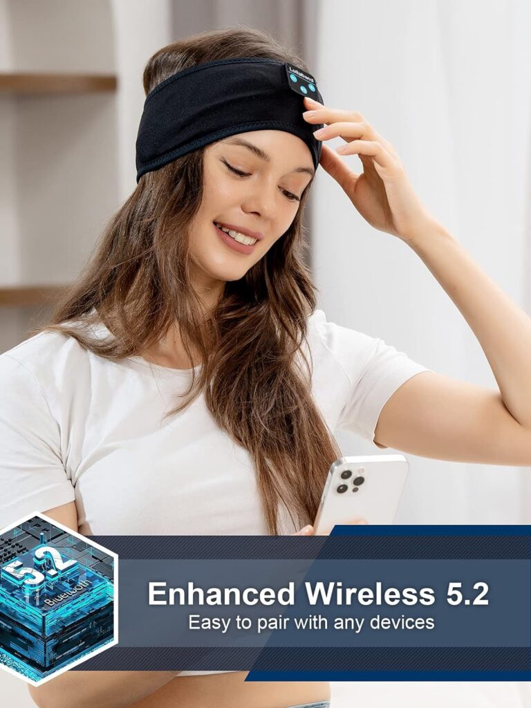 Sleep Headphones, 10+ Hours Play Time with Stereo HD Hi Fi Speakers, Sleeping Headphones Bluetooth Headband for Office Nap Air Travel Relaxing Meditating Cool Tech Gadgets Unique Gift