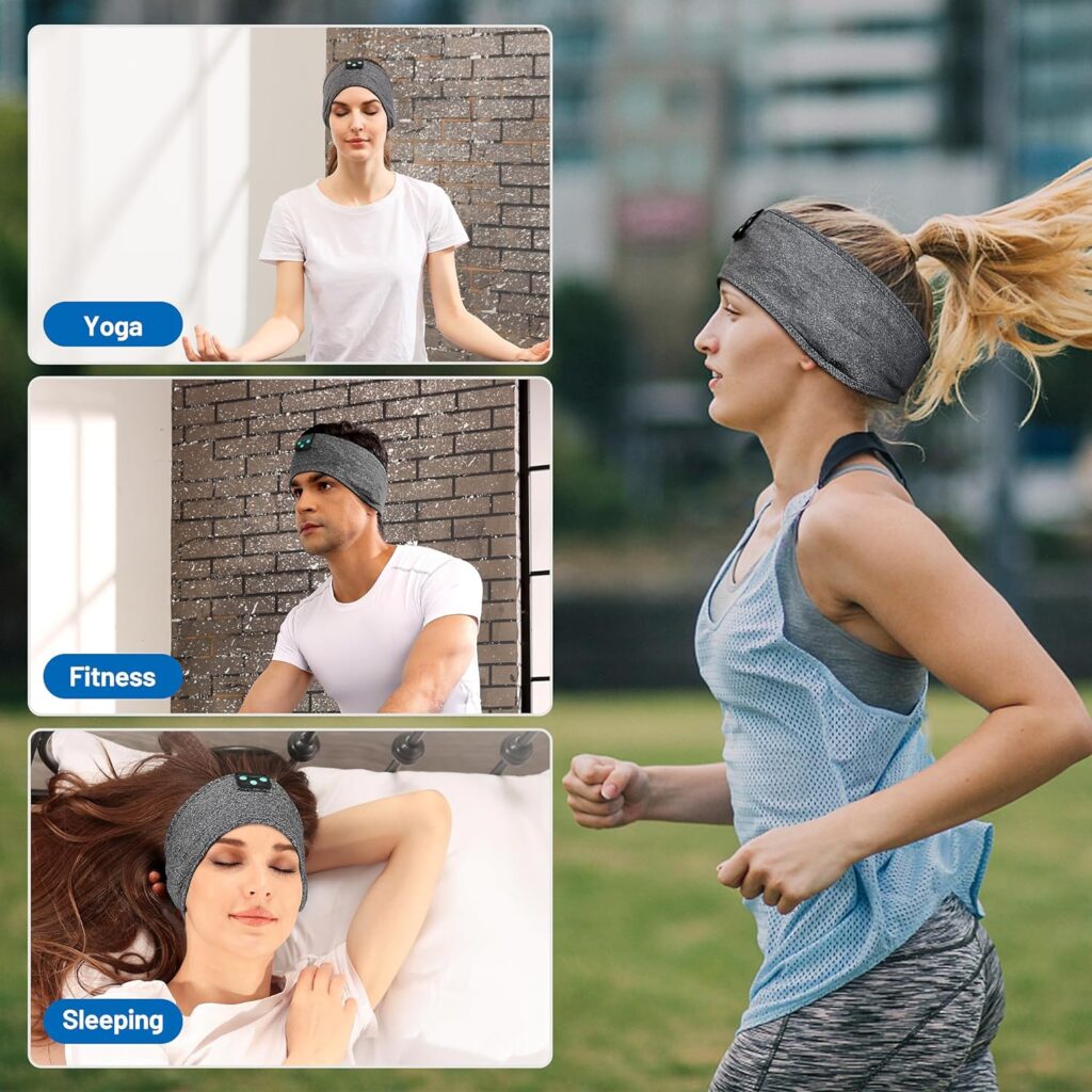 Sleep Headphones Bluetooth Headband, Headband Headphones for Sleeping, Running, Yoga, Fitness, Travel, Meditation, Headphones Suitable for Side Sleepers, Gift for Men Women, Tech Gadgets 2024