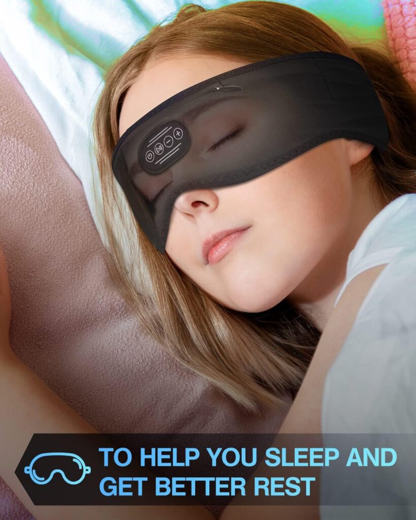 Sleep Headphones Bluetooth Headband Wireless - Upgraded Ergonomic ASMR Headphone Cool Gadget, Soft Sleeping Mask Music Sport Headband, Sleep Headphones Gifts for Men Women Side Sleeper (Black)