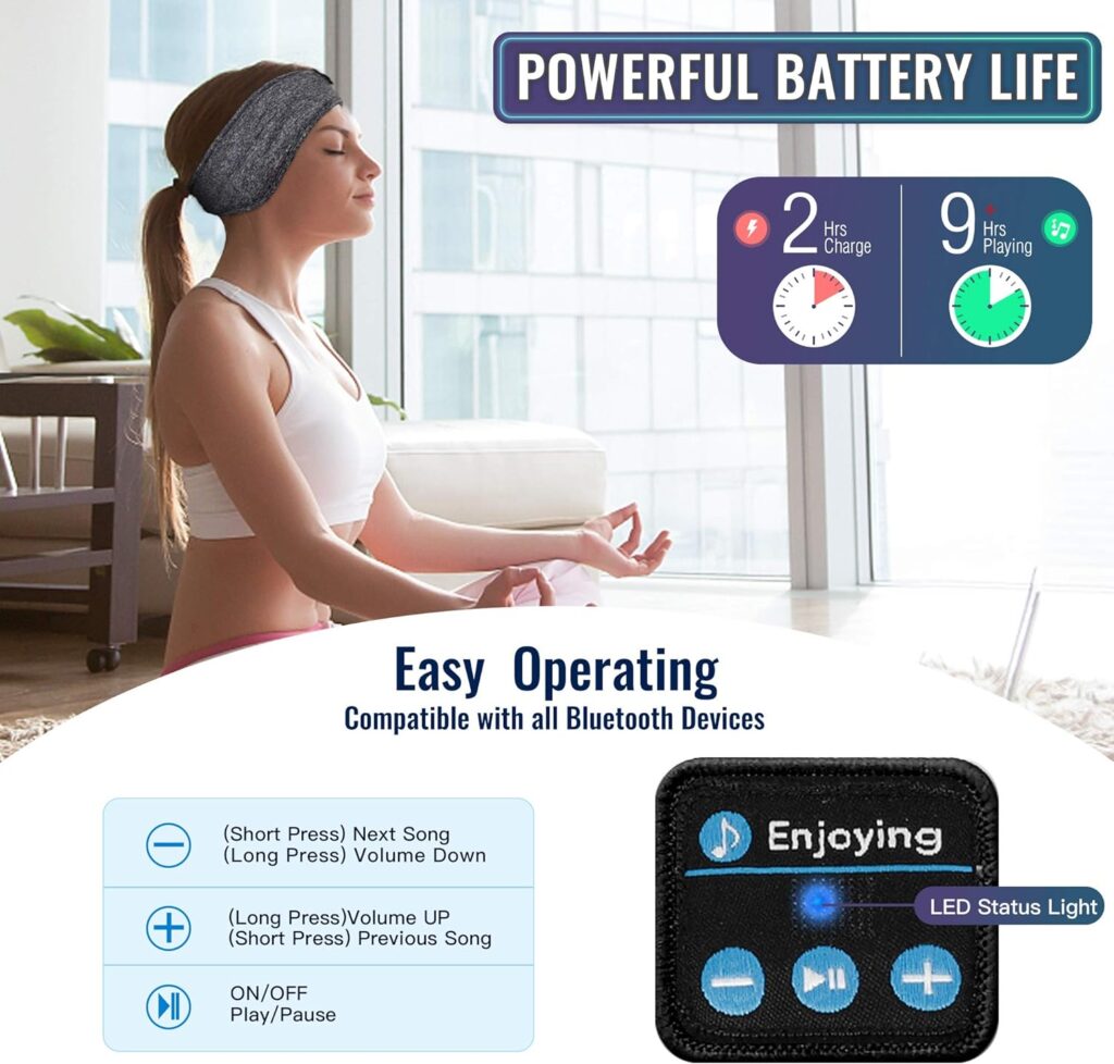 Sleep Headphones, Lavince Bluetooth Sleeping Headphones Headband Soft Elastic Bluetooth Headband,Cool Tech Gadgets Sleeping Christmas Valentines Day Birthday Gifts for WomenMen