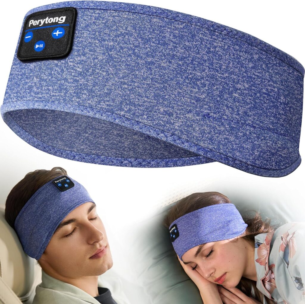 Sleeping Headphones Bluetooth Headband, Soft Sleep Headband Headphones Long Time Play Sleep Headphones Bluetooth with Built in Speakers Perfect for Sleep,Workout,Running,Yoga,Travel