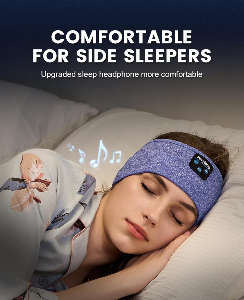 Sleeping Headphones Bluetooth Headband, Soft Sleep Headband Headphones Long Time Play Sleep Headphones Bluetooth with Built in Speakers Perfect for Sleep,Workout,Running,Yoga,Travel