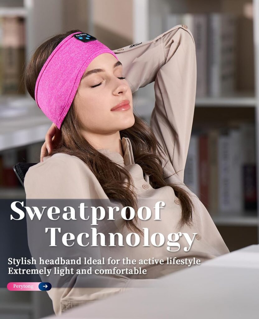 Sleeping Headphones, Bluetooth Sleep Headphones Headband Soft Comfortable Bluetooth Headband Sleep Earbuds Sports Headband Cool Tech Gadgets Sleeping Gifts Guide for Women Men