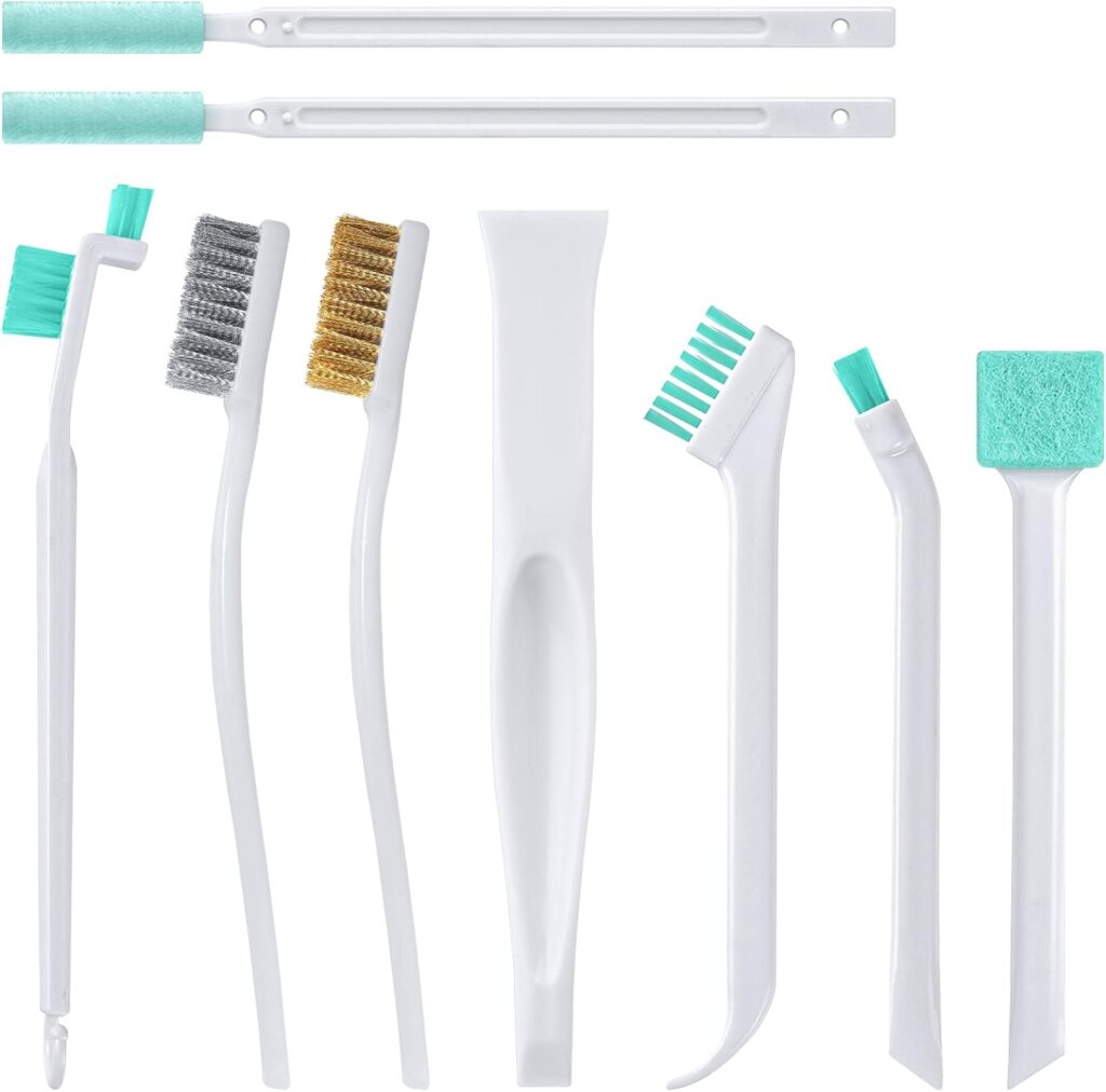 Small Cleaning Brushes Set, 4 pcs Crevice Household Cleaning Tool for Window Track Groove Sliding Door Bottle Gaps Humidifier Baseboard, Tiny Detail Scrub Cleaner Tool Gadget Kitchen Bathroom Set