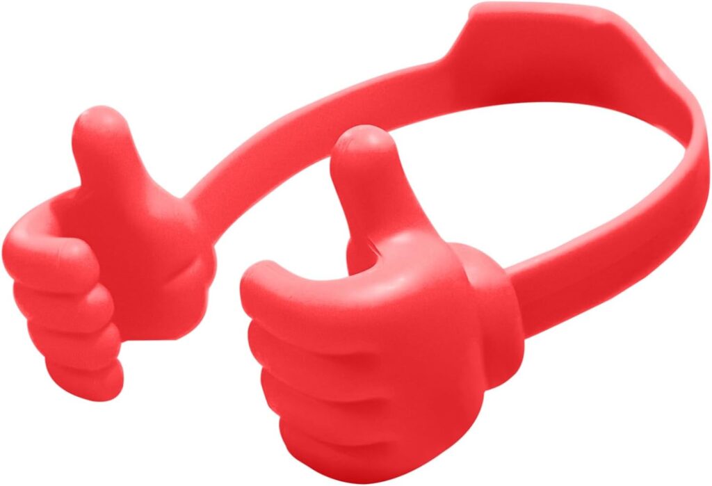 Stocking Stuffers for Teen Girls Women Cell Phone Stand Adjustable Thumbs Up Lazy Holder for Hand Desk Novelty Funny Ideas for Women Adults Men Her Wife Mom Teenage Kids Cool Gadgets (Orange)