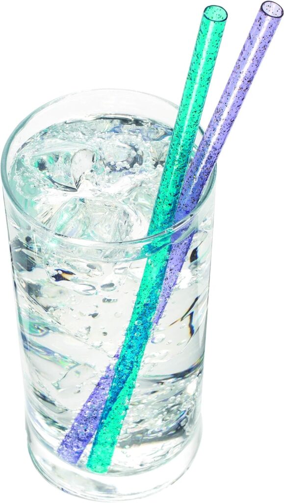 t12788 Reusable Plastic Straws with Cleaning Brush