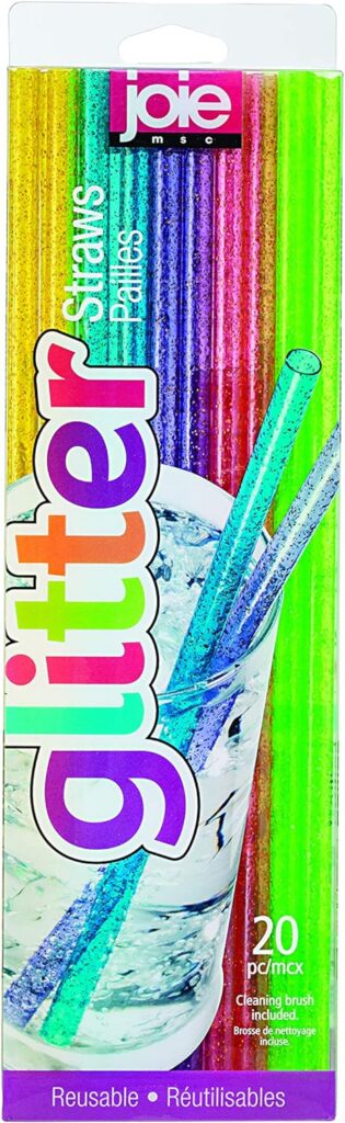 t12788 Reusable Plastic Straws with Cleaning Brush